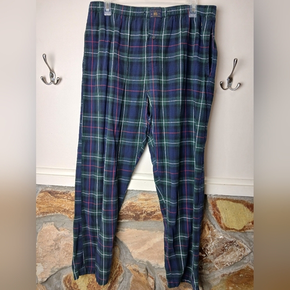 Polo Ralph Lauren Plaid Unisex Lounge pants Elastic waist 100% Cotton Mens Large - Picture 6 of 9